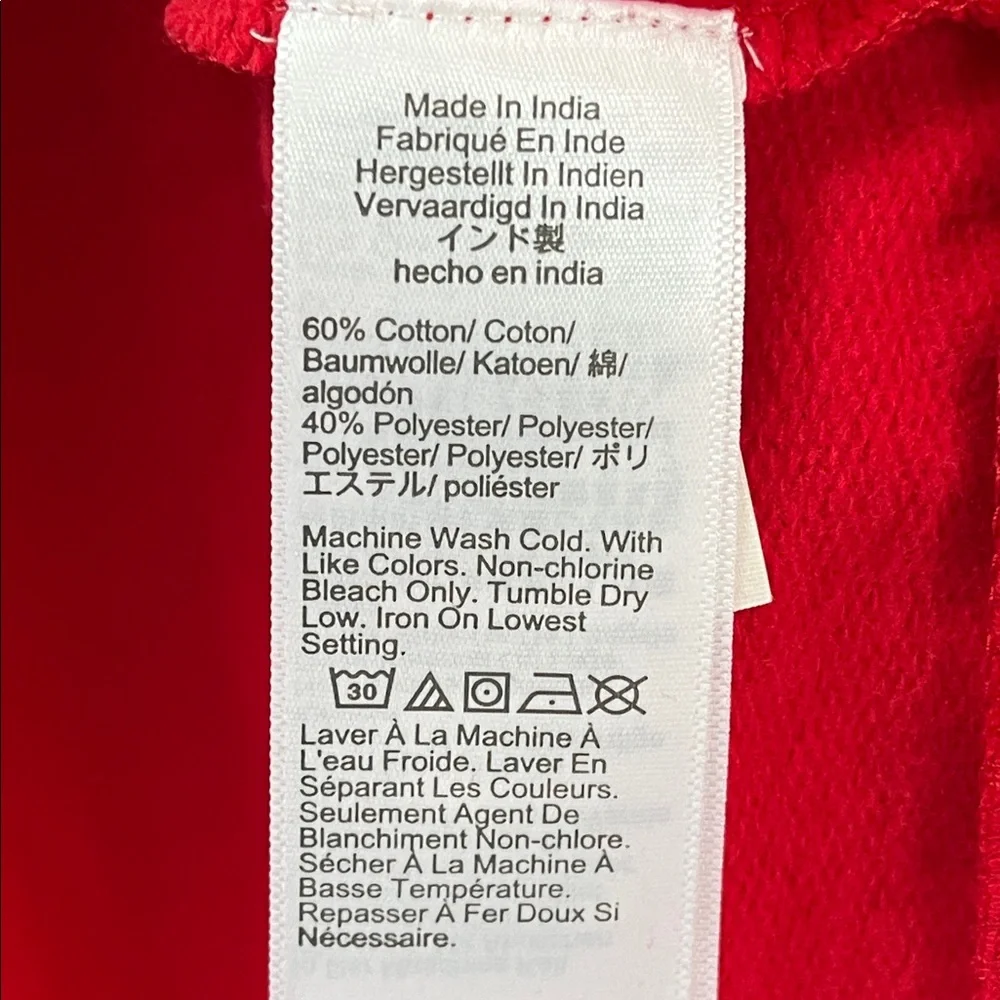 J Crew red puff sleeve dressy sweatshirt top beaded shoulder size small - Picture 12 of 15